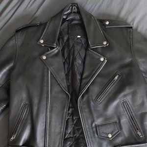 Classic Style Leather Motorcycle Jacket